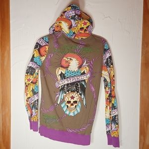 Ed Hardy Skull Eagle Hoodie Size M